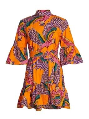 FARM Rio Orange Multicolor Printed Mini Dress